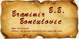 Branimir Bontulović vizit kartica